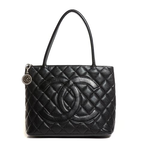 chanel black caviar tote price|CHANEL Caviar Quilted Medallion Tote Black .